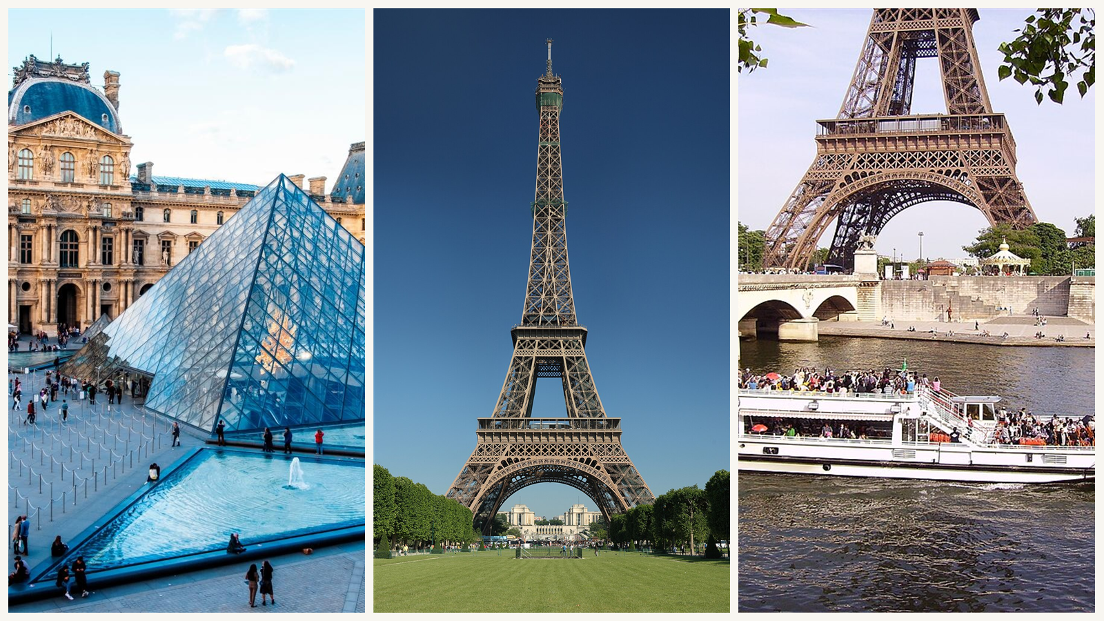 Louvre Museum, Eiffel Tower and Seine river cruise combo